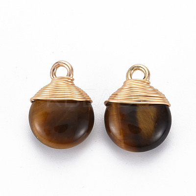 Natural Tiger Eye Pendants G-S359-288B-1