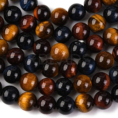Natural Tiger Eye Beads Strands G-L446-02-8mm-1