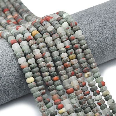 Natural African Bloodstone Beads Strands G-P575-A55-6x4mm-1