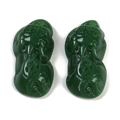 Spray Painted Imitation Jade Glass Beads GLAA-Z007-01G-1