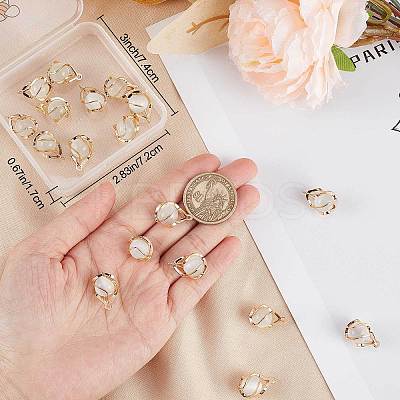 20Pcs Brass Twist Teardrop Cage Pendants KK-BBC0006-90-1