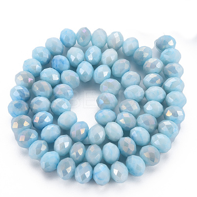 Opaque Baking Paint Glass Beads Strands EGLA-N006-010A-B01-1