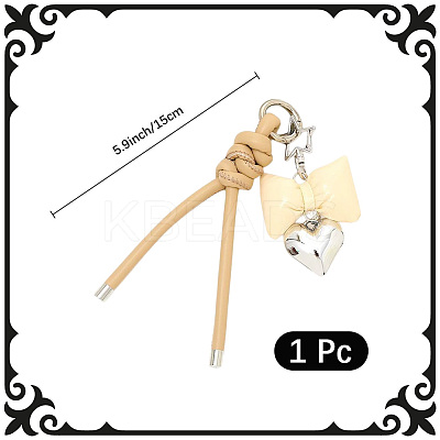 1Pc Imitation Leather Keychain AJEW-CL0001-09C-1