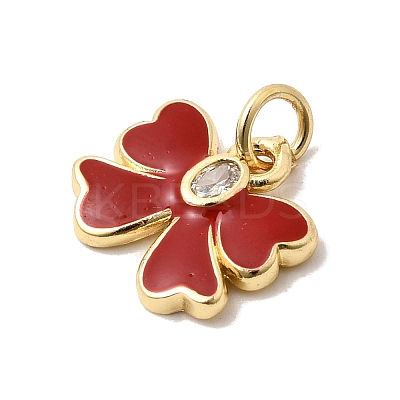 Brass Pave Clear Cubic Zirconia Charms KK-G554-03B-01-1