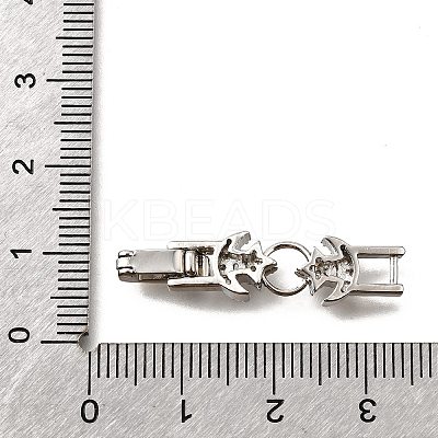 Brass Micro Pave Clear Cubic Zirconia Fold Over Clasps KK-R222-05P-1