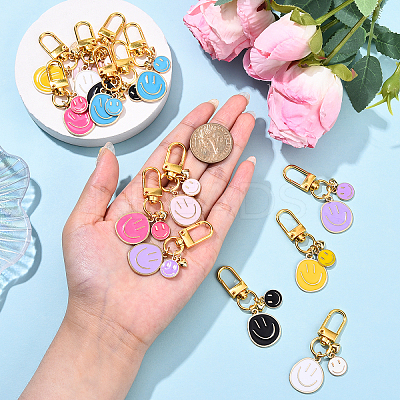 14Pcs 7 Style Alloy Enamel Pendnat Decorations HJEW-YW00164-1