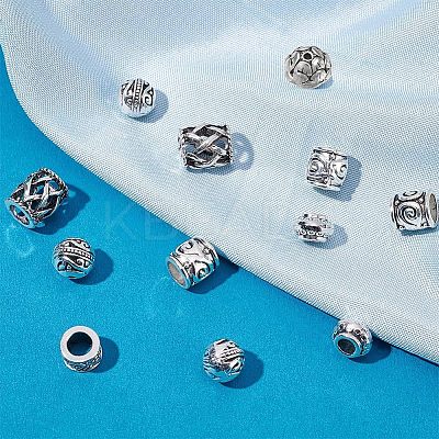 120Pcs 6 Style Tibetan Style Alloy Beads TIBE-NB0001-21-1