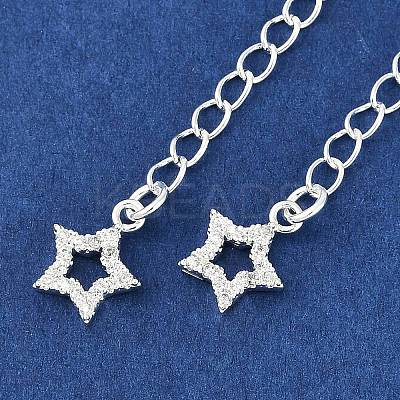 Brass Micro Pave Cubic Zirconia Ends with Chains KK-U043-02S-1