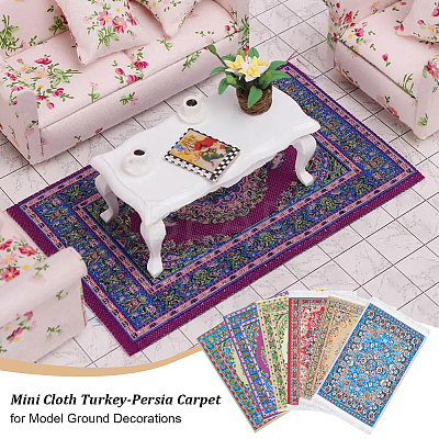 6Pcs 6 Styles Mini Cloth Turkey-Persia Carpet DIY-OC0012-26-1