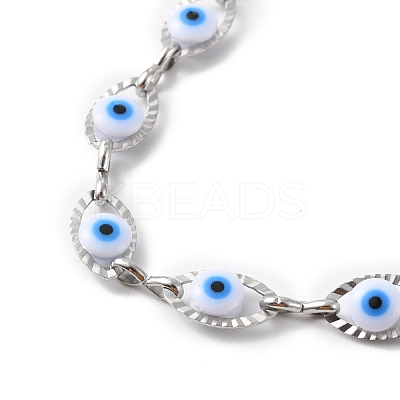 Evil Eye Plastic Link Chain Necklace NJEW-H169-03P-01-1