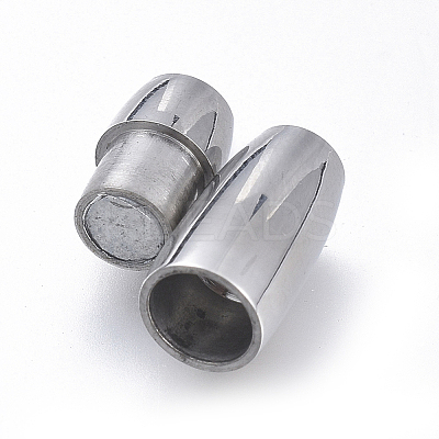 Tarnish Resistant 304 Stainless Steel Magnetic Clasps with Glue-in Ends LS-STAS-D242-04P-1