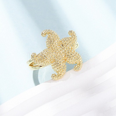 Ocean Brass Cuff Open Rings LS-RJEW-Z129-01G-03-1