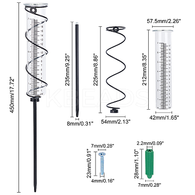 7 Inch Capacity Spiral Rain Gauge Set TOOL-WH0051-23EB-1
