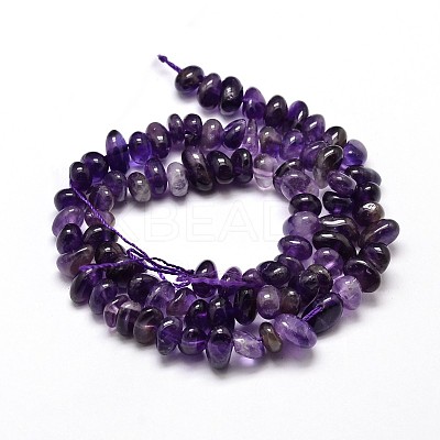 Natural Amethyst Chip Beads Strands G-E271-123-1