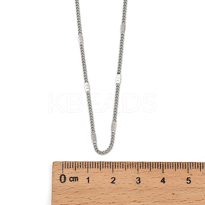 2MM 304 Stainless Steel Curb Chain Necklaces for Women Men NJEW-F351-04P-1