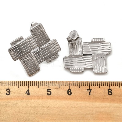 304 Stainless Steel Stud Earrings for Women LS-EJEW-K306-26P-1