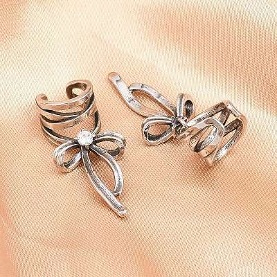 316 Surgical Stainless Bowknot Cuff Earrings EJEW-C160-02AS-1