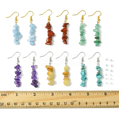 Natural & Synthetic Gemstone Dangle Earrings EJEW-FS00056-1