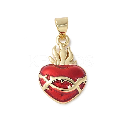 Brass Enamel Pendants KK-C089-01G-1