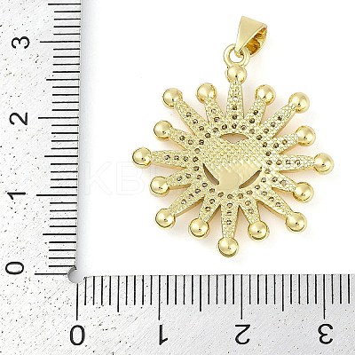 Rack Plating Brass Micro Pave Clear Cubic Zirconia Pendants KK-P287-46A-G-1