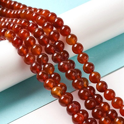 Natural Carnelian Beads Strands G-G390-8mm-03-1
