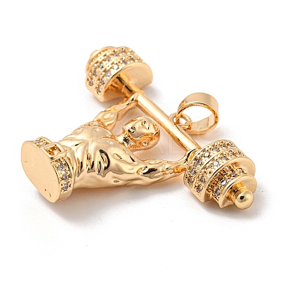 Brass Micro Pave Cubic Zirconia Pendants KK-P250-11G-1