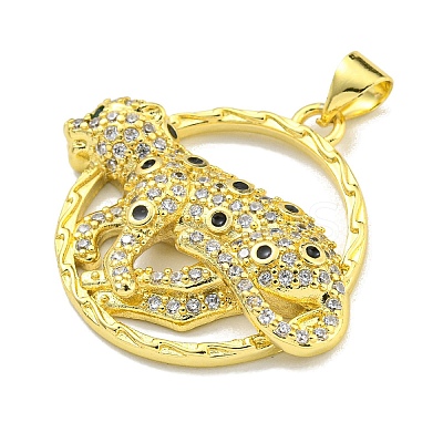 Brass Micro Pave Cubic Zirconia Pendants KK-K354-08H-G-1