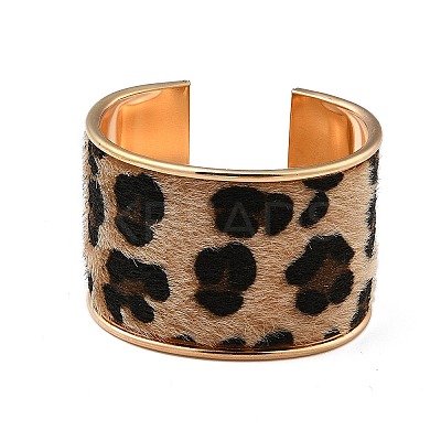 Alloy PU Open Cuff Bangles Bangles BJEW-U014-01G-03-1