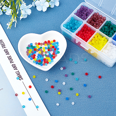 6/0 Transparent Colours Rainbow & Opaque Colours Rainbow & Frosted Colours Glass Seed Beads SEED-FH0001-02A-1