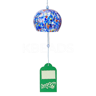 Japanese Glass Polka Dot Half Round Wind Chimes HJEW-WH0069-22A-1