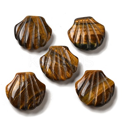 Natural Tiger Eye Carved Healing Shell Figurines G-K353-03D-1