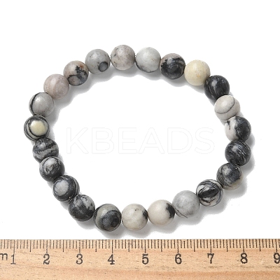 Natural Netstone Bead Stretch Bracelets BJEW-K212-B-021-1