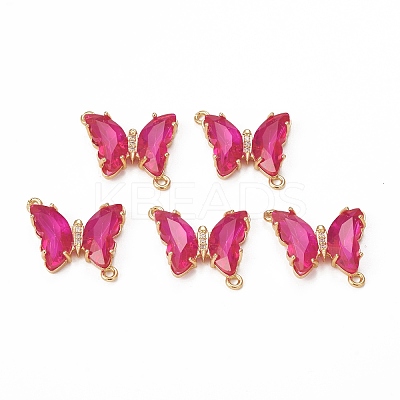 Glass Connector Charms KK-E068-VB402-2-1