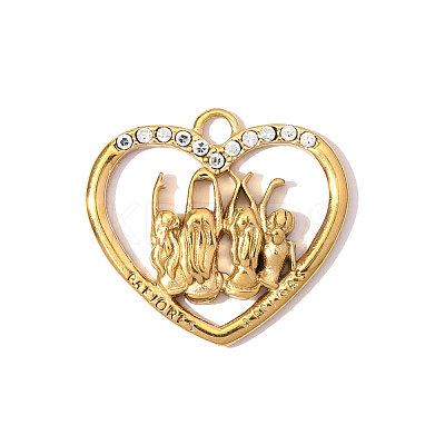 304 Stainless Steel Rhinestone Pendants STAS-OY008-89G-1
