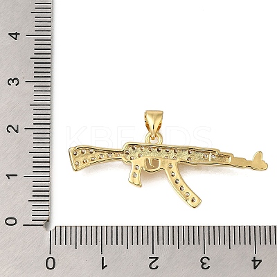 Rack Plating Brass Micro Pave Cubic Zirconia Pendants ZIRC-F142-27G-1
