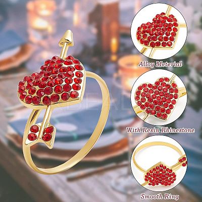 Arrow & Heart Alloy Napkin Rings AJEW-FG0001-69-1