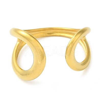 304 Stainless Steel Open Cuff Rings for Women LS-RJEW-Z043-02B-1