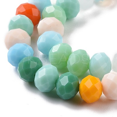 Electroplate Pearl Luster Plated Imitation Jade Glass Faceted Rondelle Beads Strands EGLA-F020-02-8mm-1