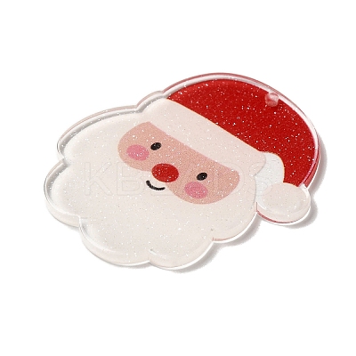 Printed Christmas Theme Acrylic Pendants OACR-L018-09A-1