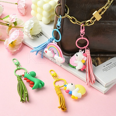PVC Rainbow/Unicorn/Dinosaur Keychains KEYC-YW00007-1