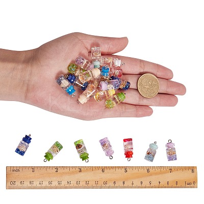 44 Pcs 11 Colors Glass Pendants GLAA-SZ0001-25-1