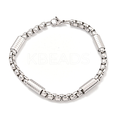 Tarnish Resistant 201 Stainless Steel Box Chain Bracelets for Women LS-BJEW-R318-03C-P-1