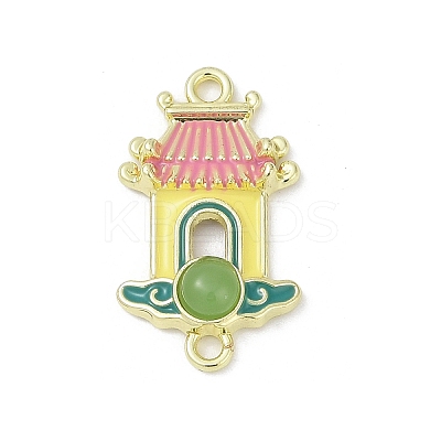 Alloy Enamel Chinese House Connector Charms PALLOY-R151-73G-02-1