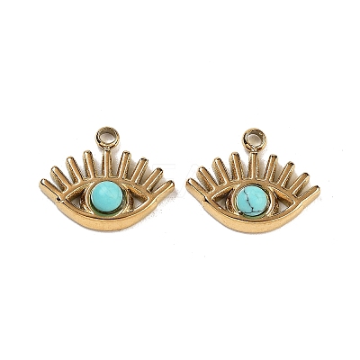 Synthetic Turquoise Eye Charms STAS-U014-06B-01-1