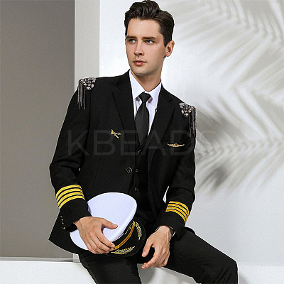 4Pcs 2 Style Iron Felt Fashion Tassel Epaulette FIND-FH0008-08-1