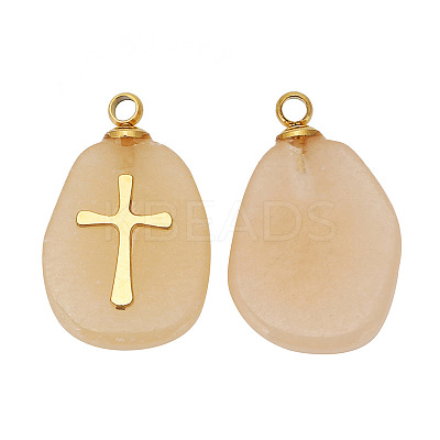 Natural Red Aventurine Pendants FIND-PW0015-01A-06-1