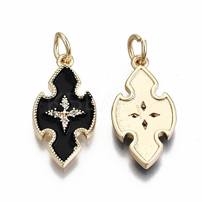 Brass Enamel Pendants KK-S356-199C-NF-1
