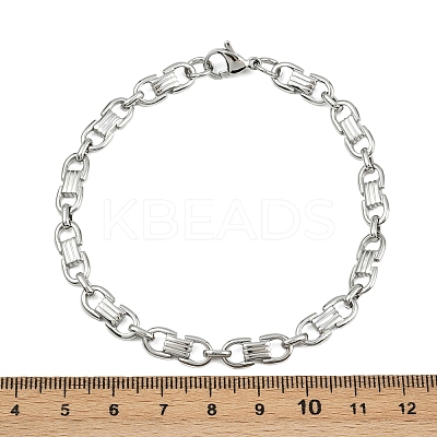 304 Stainless Steel Chain Bracelets for Women Men BJEW-Z143-28P-1