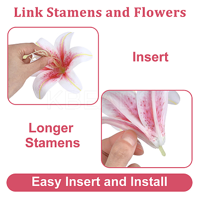PVC Artificial Lily Flower Heads DIY-WH0591-594-1