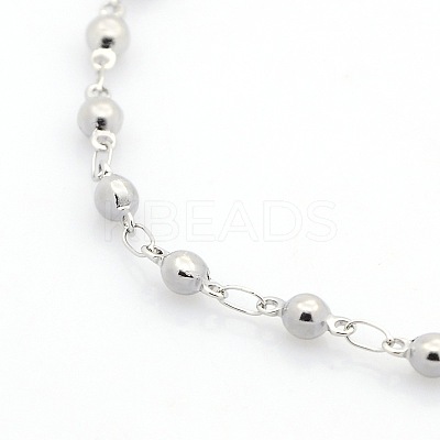 Tarnish Resistant Casual Style 304 Stainless Steel Ball Link Chain Bracelets STAS-O036-06P-1